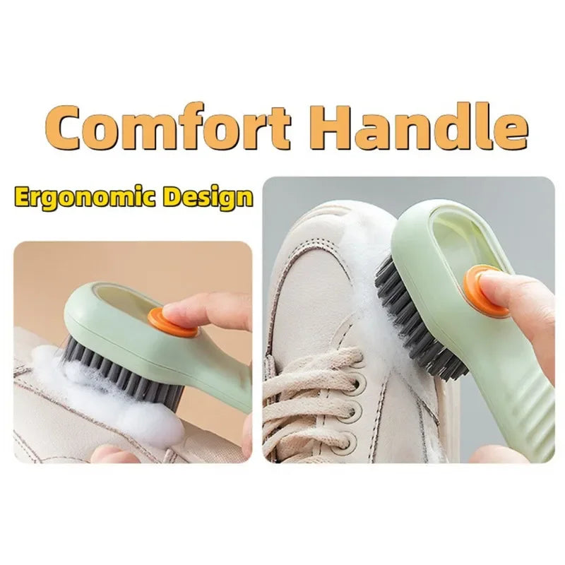 Cepillo de zapatos de descarga líquida automática, limpieza profunda multifunción, cerdas suaves para lavandería doméstica, cepillo de limpieza de cocina