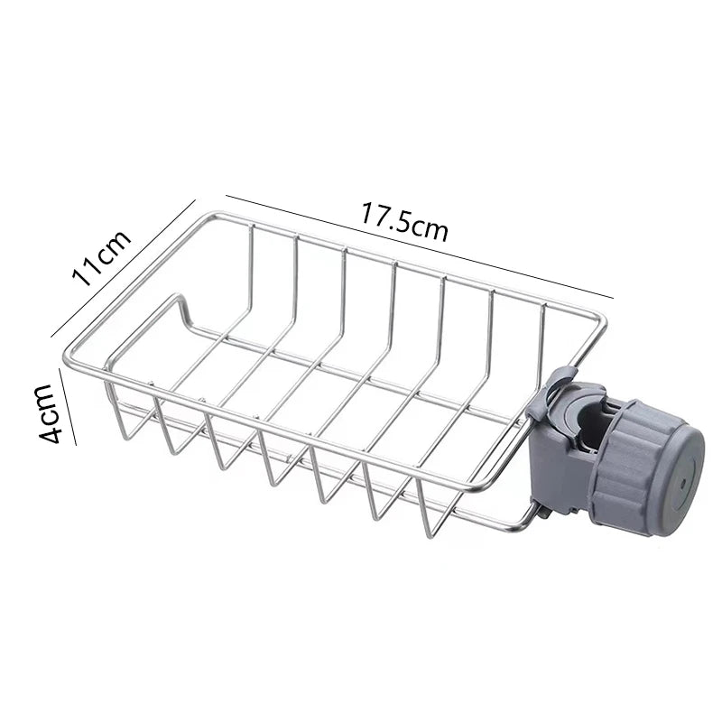 Escurridor de fregadero de cocina, almacenamiento de esponja, soporte Flexible para grifo, escurridor de jabón, toallero, estante organizador, accesorios de cocina