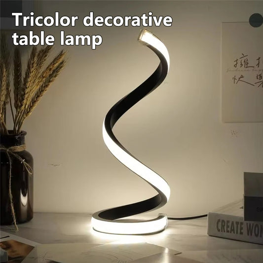 Luz LED nocturna, lámpara de mesa en espiral, lámparas de noche modernas, lámpara de noche regulable, decoración para oficina, sala de estar y dormitorio, luces nocturnas