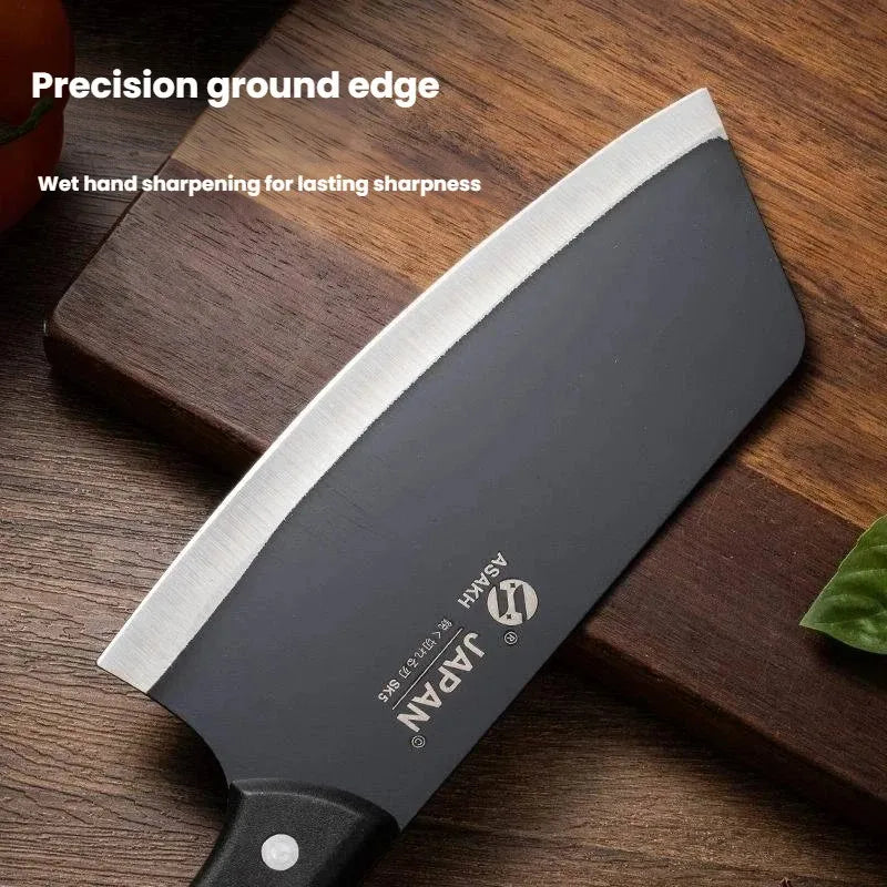2 Cuchillos de Acero Inoxidable 3Cr13, Cuchillo de Cocina para Rebanar, Cuchillo de Carnicero Chino, Cuchillos con Hoja Forjada de Plástico, Cuchillo de Cocina