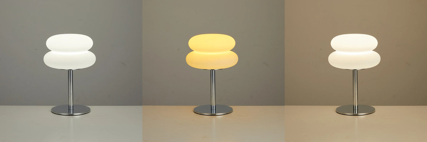 Lámpara de mesa, lámparas de dormitorio, enchufe USB, lámpara de mesa LED con forma de seta, iluminación ambiental para sala de estar y comedor (no de vidrio)