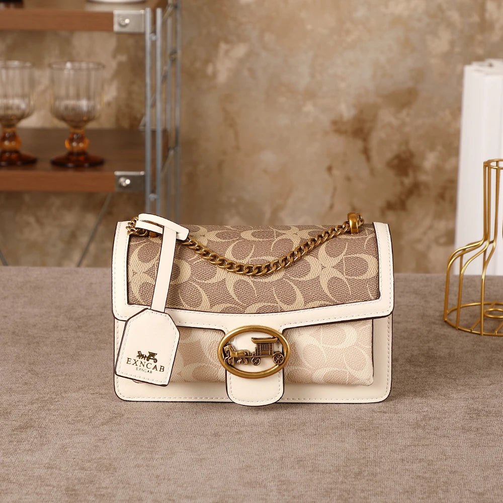 Bolso de lujo ligero para mujer 2026, nuevo bolso de hombro/axilar de alta gama con contraste de color, bandolera de diseñador a la moda, pequeño y cuadrado.