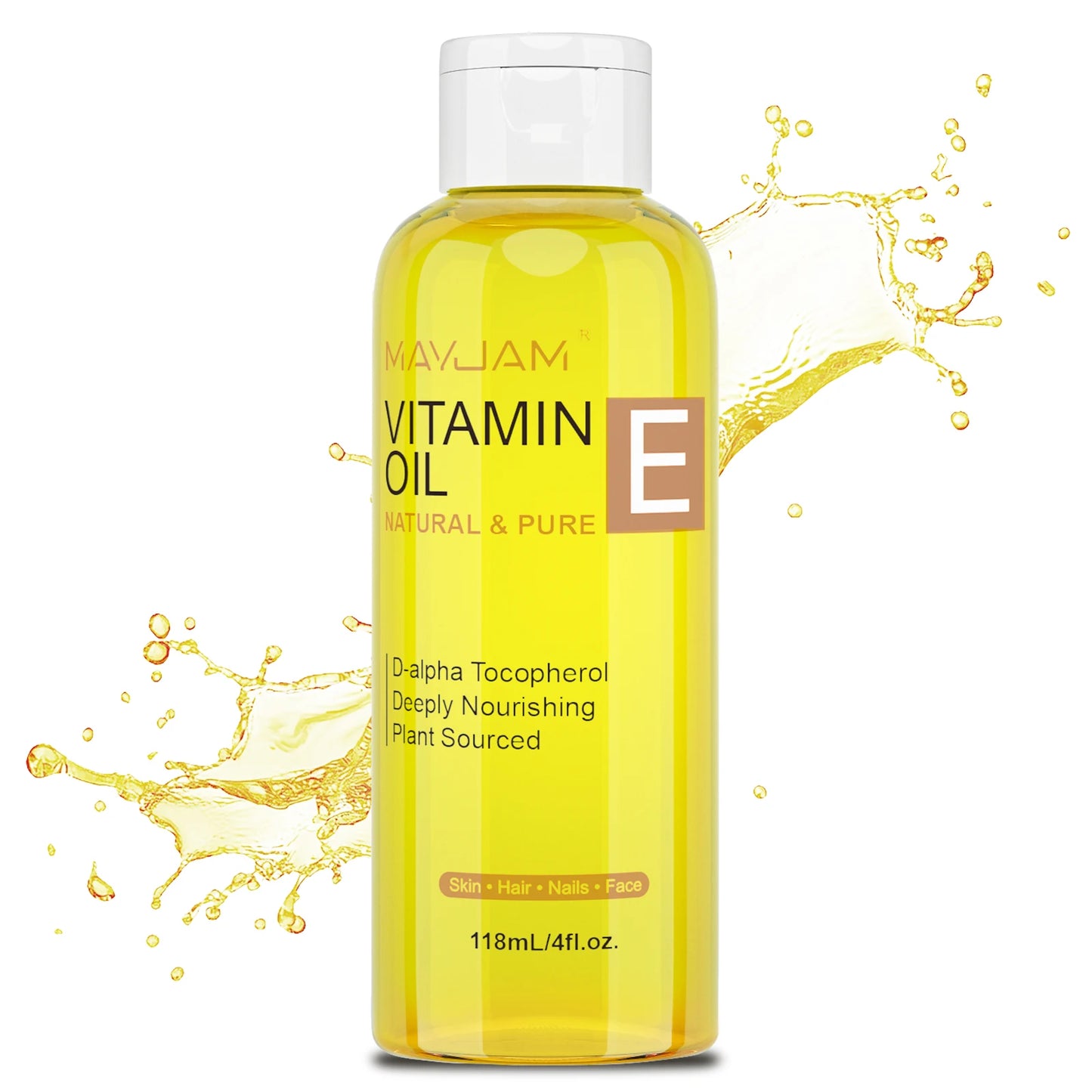 MAYJAM Aceite de vitamina E natural y puro Cuidado de la piel Hidratante Ilumina el tono de la piel 118 ml 236 ml Aceite para el cuidado de la cara