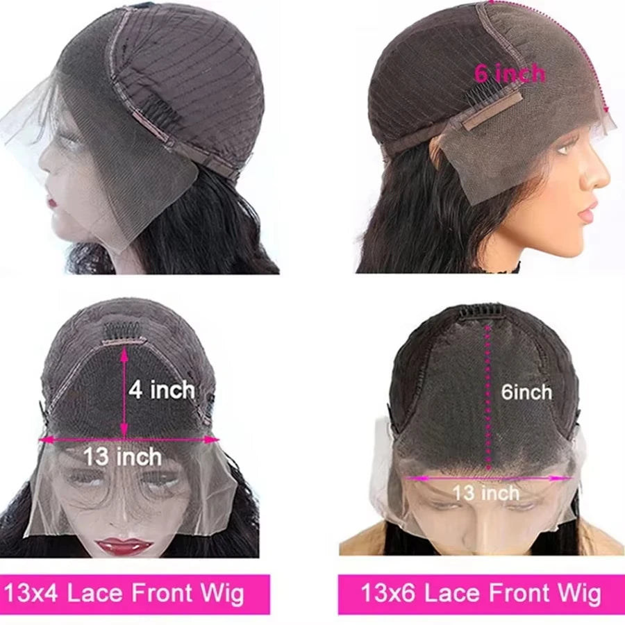 Pelucas de cabello humano ondulado de 30 y 40 pulgadas, peluca con malla Frontal 13x6 Hd, pelucas frontales de encaje 13x4, peluca con cierre de encaje 4x4 5x5 para mujeres
