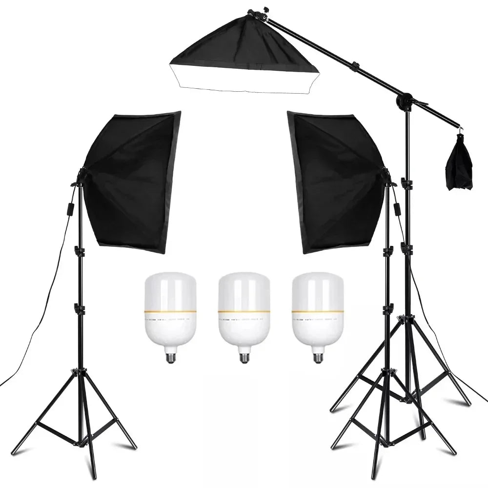 Kit de iluminación Softbox de 20w/30w/40w, Kit de iluminación de fotografía continua, bombilla E27, equipo de luces de estudio fotográfico para sesión de fotos