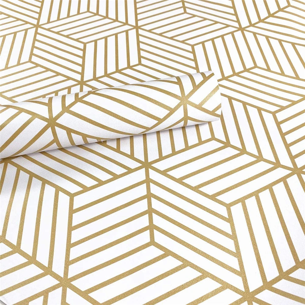 Papel tapiz hexagonal geométrico, papel tapiz autoadhesivo extraíble, papel de vinilo para decoración del hogar y dormitorio