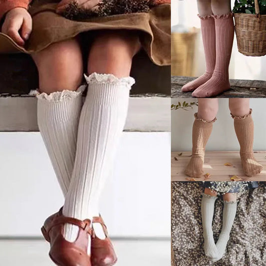 Calcetines Largos con Encaje para Niñas