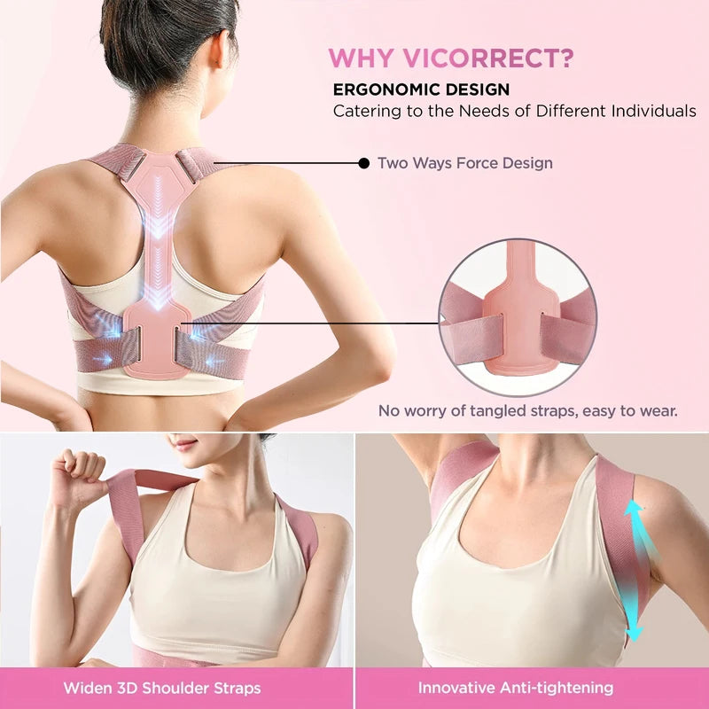 Cinturón Corrector de postura transpirable de invisibilidad, cinturón de soporte de postura ajustable para rectificar la postura, soporte para el cuello, entrenamiento de postura