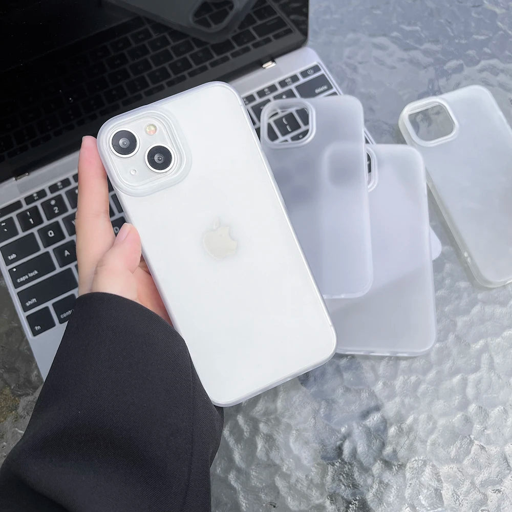 Funda de Teléfono de TPU Suave Mate para iPhone 17 Pro Max, Fundas para iPhone 11, 13, 15, 12, 16, 14 Plus, Air, 12 Mini, 17 Pro Max, Transparente