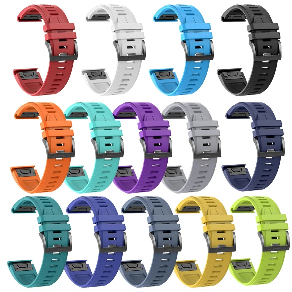 Correa deportiva de silicona para Garmin Descent G2 G1 Mk3i Mk2 Mk1/Fenix 8 Pro E 7 7X 6 6X 5 5X/Epix pulsera suave 22/26mm banda Quickfit