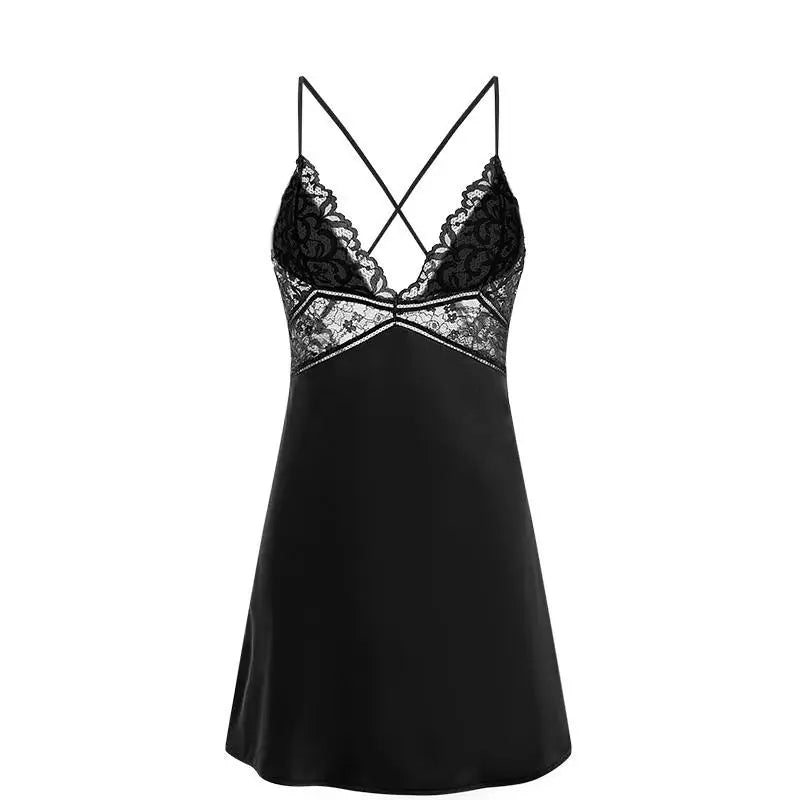 Sexy Intimate Lingerie Perspective Nightwear Lace Patchwork Home Wear Robe Suit Lady Kimono Gown Sleepwear Satin Nighty Bathrobe