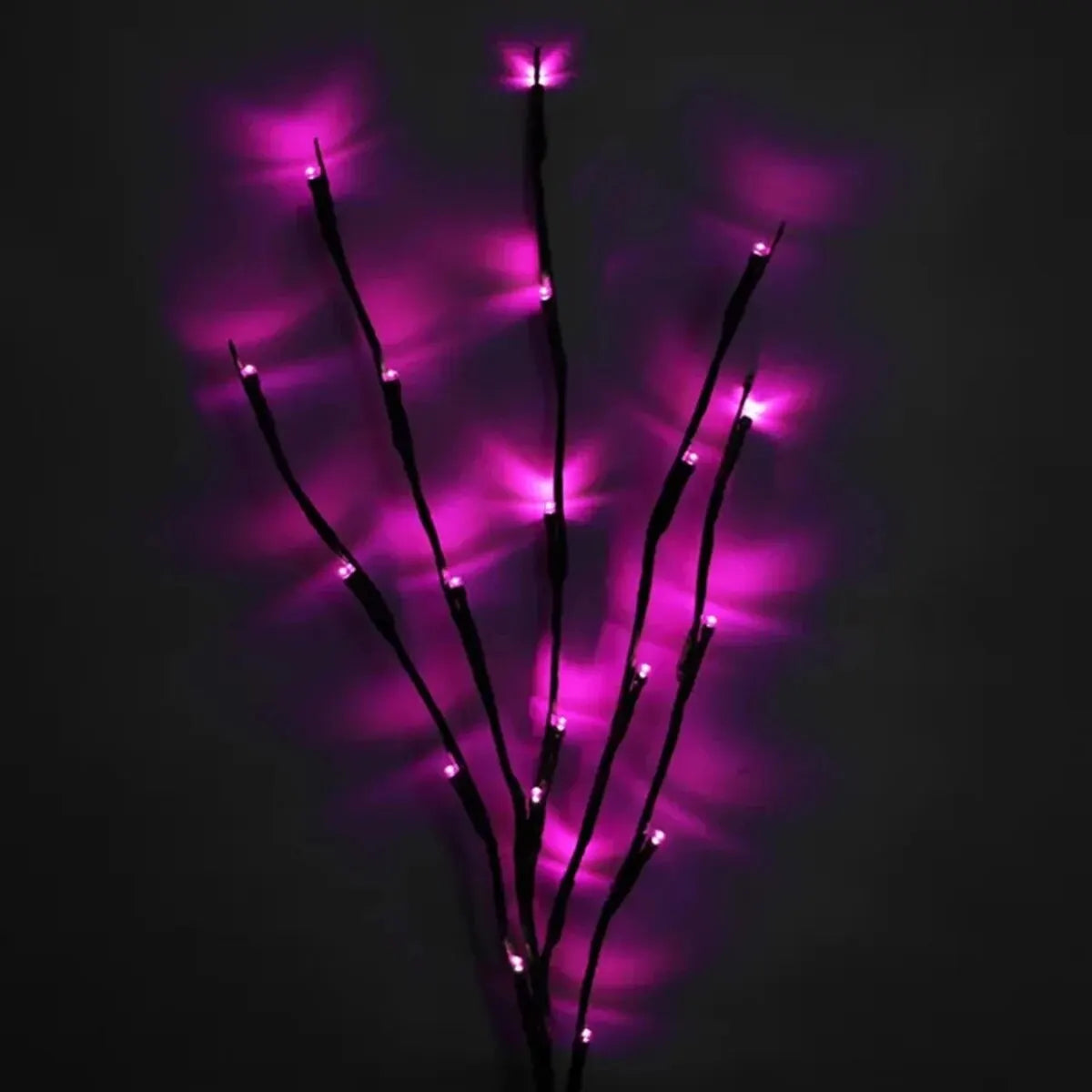 Luces LED de rama de árbol para decoración navideña, 1 piezas, 20LED, funciona con pilas, para el hogar, jarrón interior, Festival de vacaciones