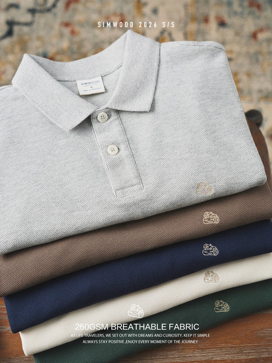 SIMWOOD Polo extra grande para hombre — Transpirable y cómodo para verano 2026