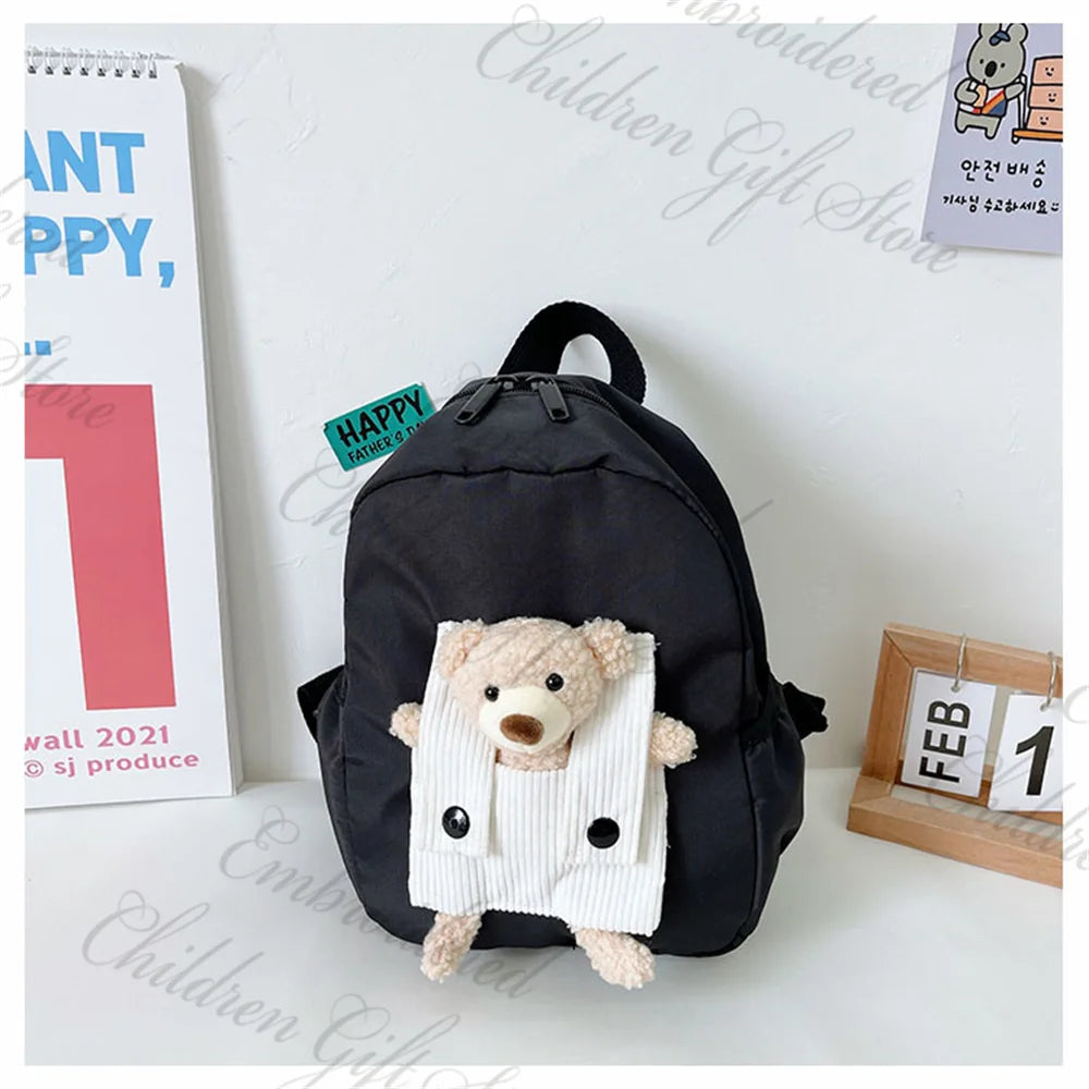 Mochila con nombre personalizado para niños, mochila bordada con dibujos animados para bebé, bolsa de libros para jardín de infantes, mochilas para salir, novedad