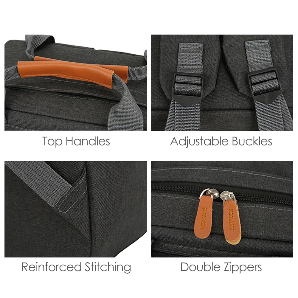 Conjunto de mochila para ordenador portátil para hombre y mujer, bolso de hombro con bolsillo pequeño para viaje, escuela, negocios, trabajo y Universidad, 3 piezas