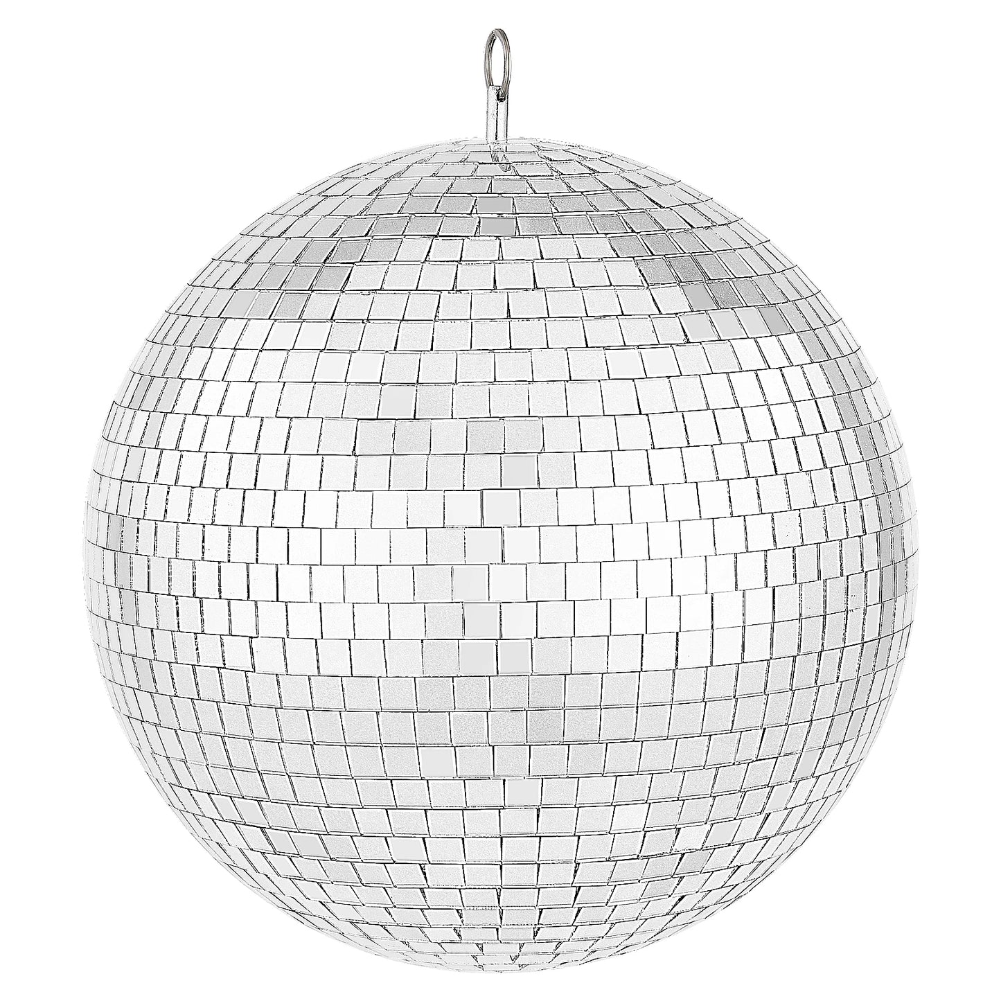VEVOR Bola de Discoteca con Espejos, Bola de Espejos de 295 mm con Anillo Colgante, Decoración de Fiesta con Bola de Discoteca con Rayos para DJ Club, Escenario, Boda, Cumpleaños, Navidad, Plata