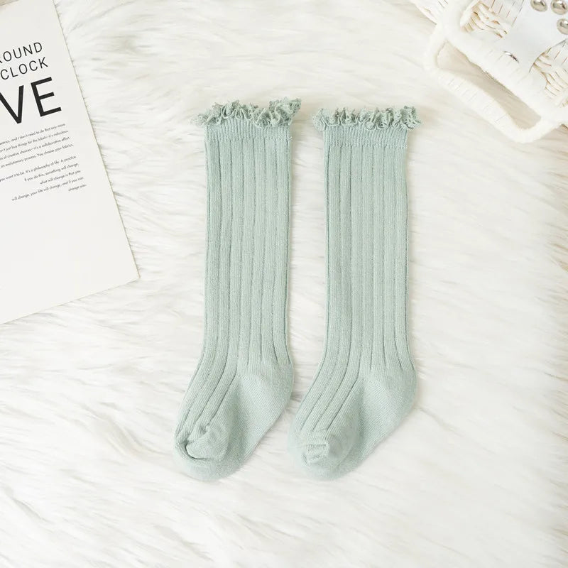 Calcetines Largos con Encaje para Niñas