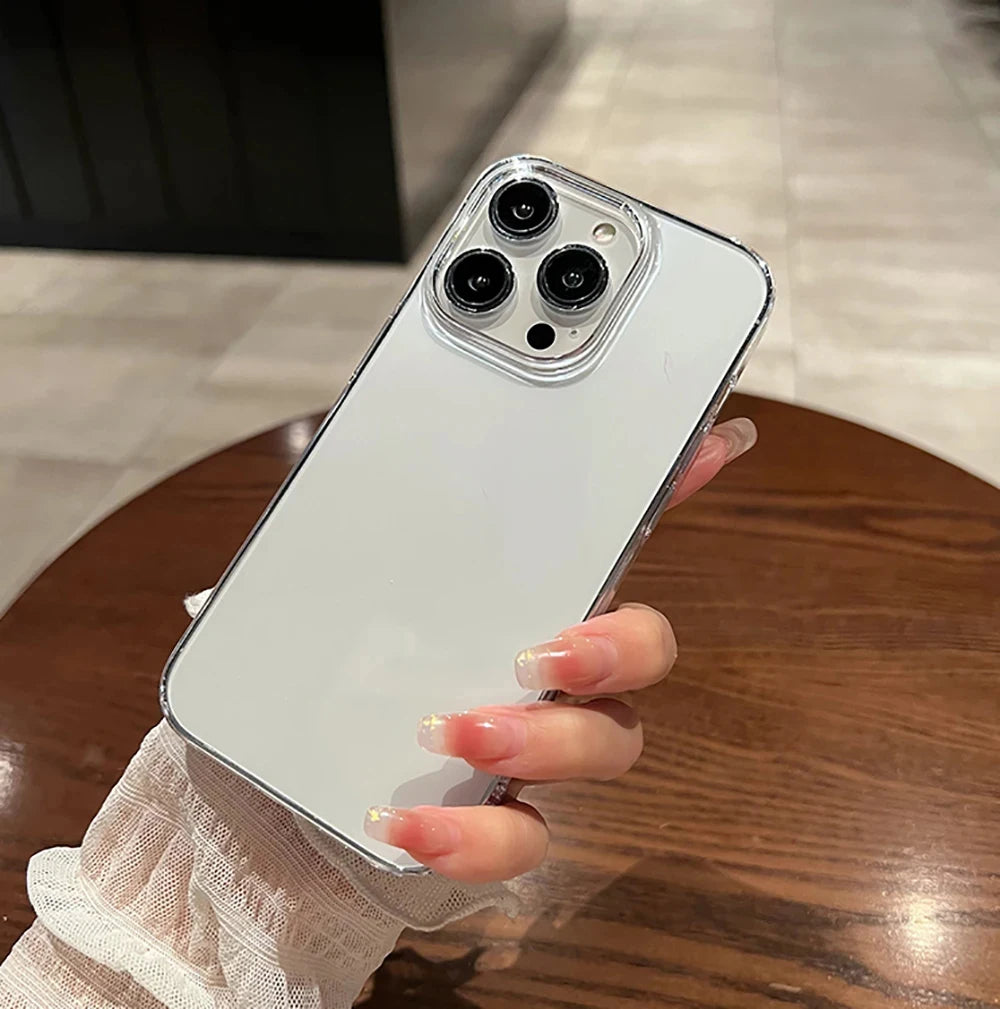 Fundas de parachoques transparentes a prueba de golpes de lujo para iPhone 16 15 14 13 12 11 Pro Max Plus accesorios de cubierta de teléfono acrílico suave transparente
