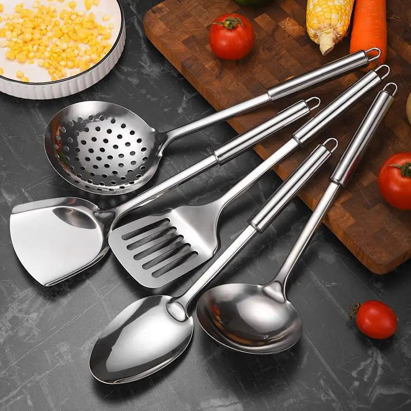 Utensilios de cocina, utensilios de cocina, pala de acero inoxidable, cuchara para sopa, utensilios giratorios, vajilla, herramienta de cocina, utensilios de cocina