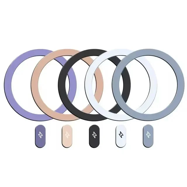 5-1 Uds Magsafe placa magnética anillo pegatina de Metal para iPhone16 15 14 teléfono móvil Lightning Magsafe pegatina para cargador de coche inalámbrico