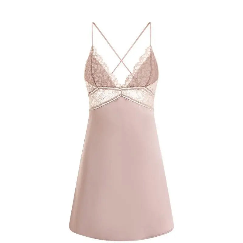 Sexy Intimate Lingerie Perspective Nightwear Lace Patchwork Home Wear Robe Suit Lady Kimono Gown Sleepwear Satin Nighty Bathrobe