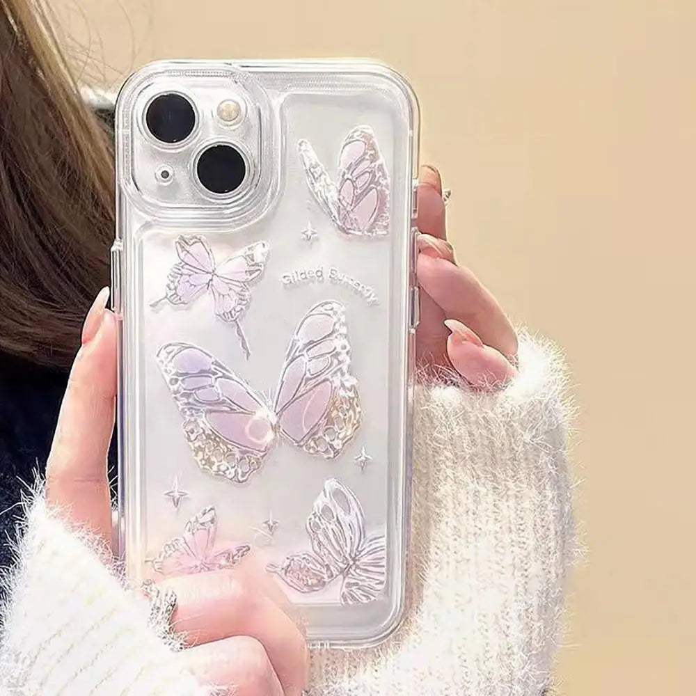 Funda de teléfono con forma de mariposa y flor para Realme C53 C55 C67 C63 C33 C30 C35 C51 C21Y C25Y C20 C15 C21 8i 9i 9 10 12 Pro Plus 8 5G