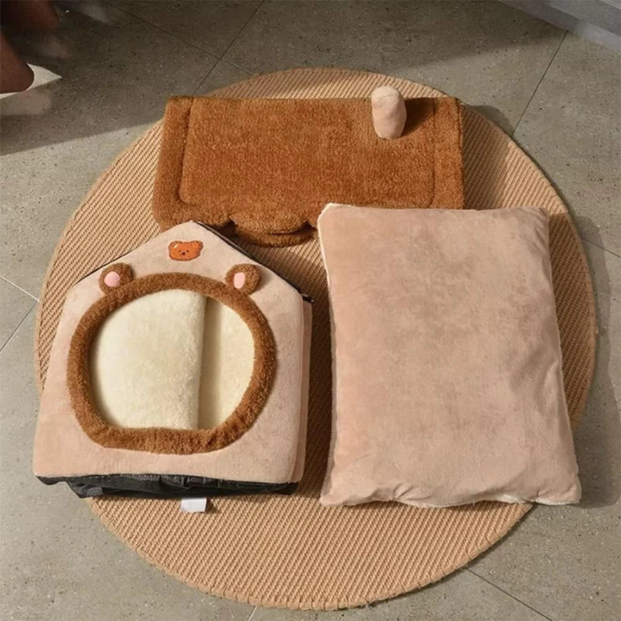 Casa Plegable para Mascotas, Desmontable y Lavable, Cueva para Gatos, Sofá Cama para Perros Extra Pequeños y Gatos Pequeños y Medianos
