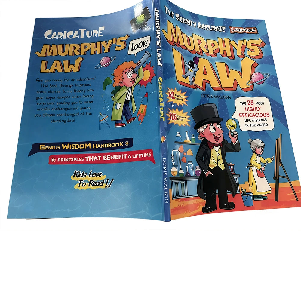 Cómic de la Ley de Murphy para niños de 8 a 12 años, novela gráfica que explica los principios de la vida, conceptos educativos divertidos ilustrados