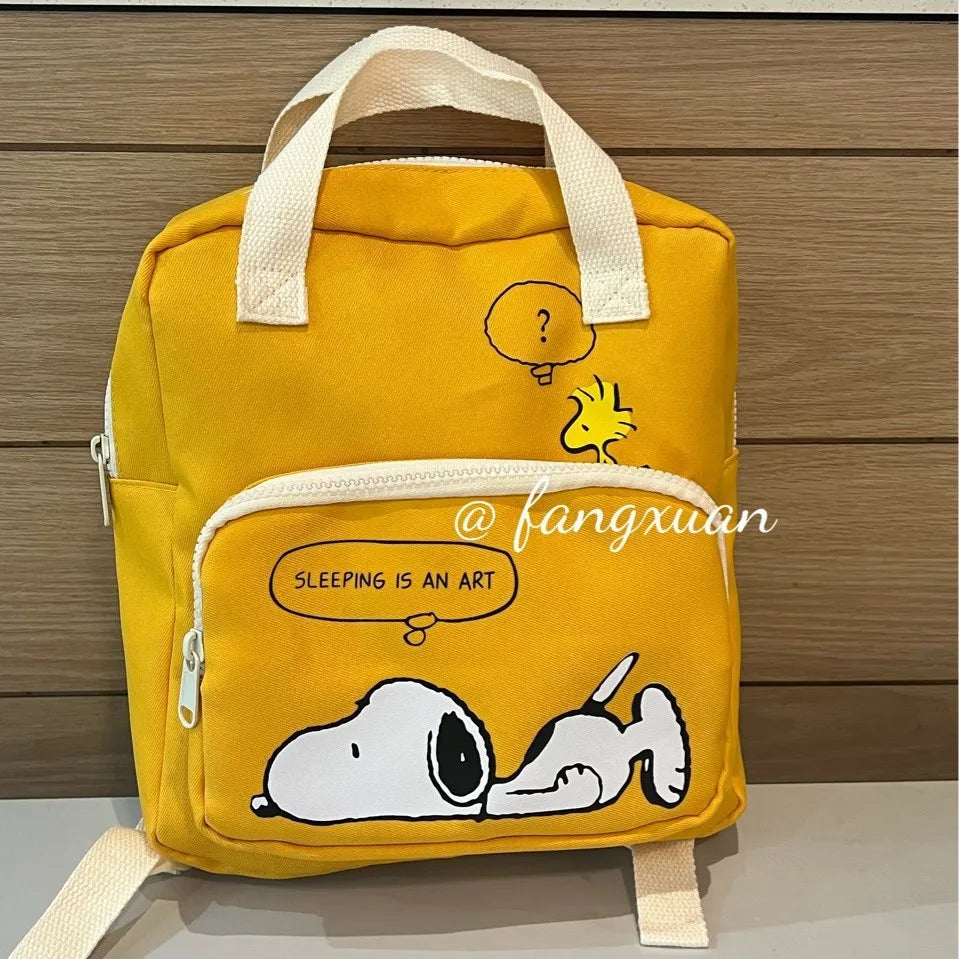 Bolso de Mano de Lona con Diseño de Snoopy, Estilo Kawaii, para Chicas, de Gran Capacidad, Simple, de Nailon