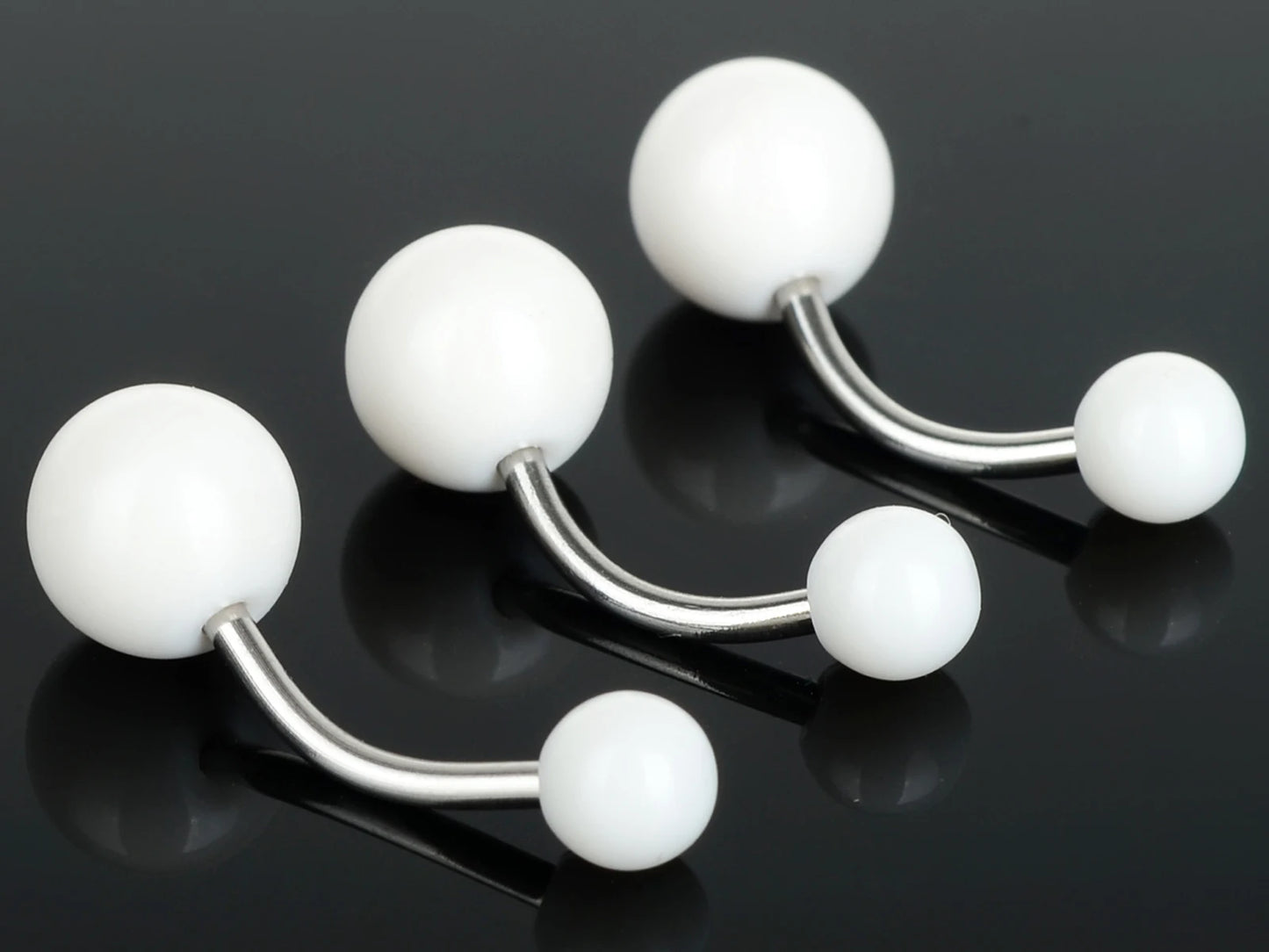 5 unids/lote negro blanco Sexy barras de vientre cuerpo Piercing botón anillo ombligo barra joyería labio Piercing joyería de moda Unisex