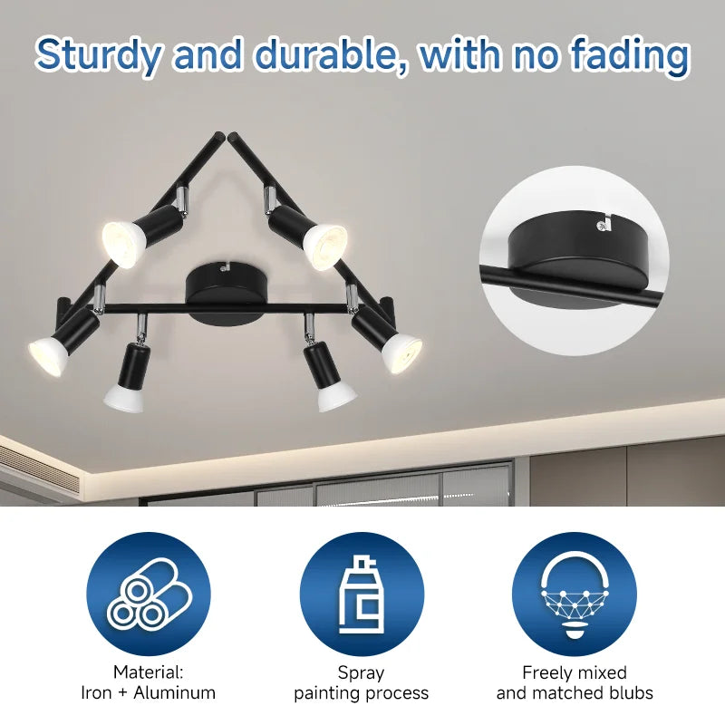 Lámpara de techo de luz Led moderna GU10, focos de techo Led, accesorio de iluminación para sala de estar, interior, comedor, dormitorio, cocina