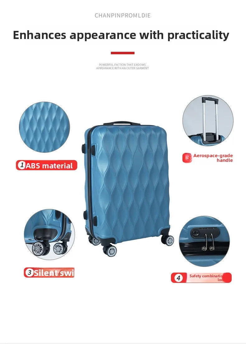 Juego de Maletas de Viaje de Cuatro Piezas con Ruedas Universales ABS, Juego de Maletas de Mano para Viajes y Viajes de Negocios en Tamaños de 14, 20, 24 y 28 Pulgadas