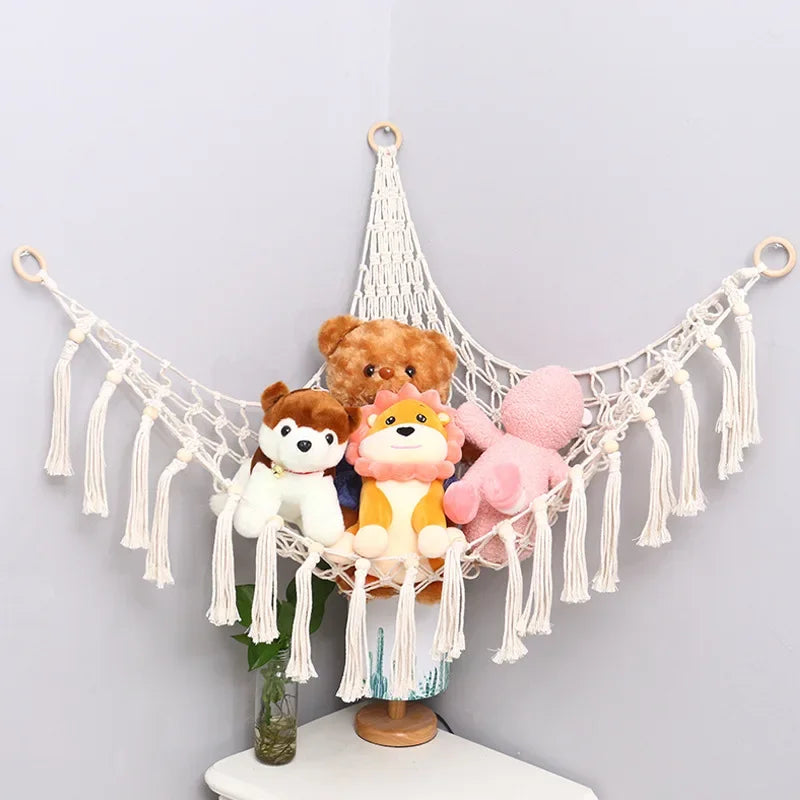 Hammock Net Toys Storage Boho Decor Children Room Toys Stuffed Animals Toys Hammock Net Organize Bohemia Soft Storage Swing