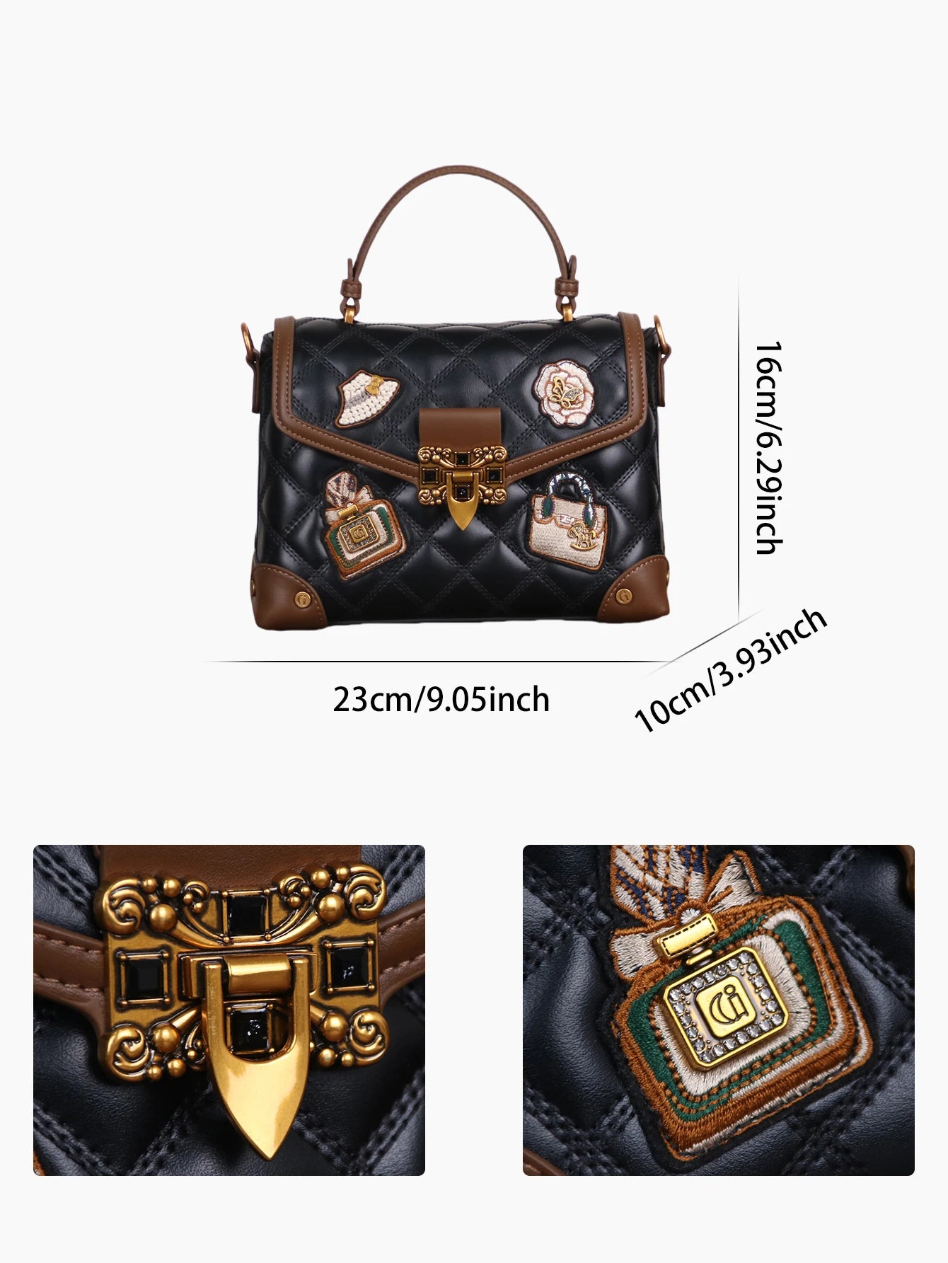 2026 nueva moda impresa bolso de remache personalizado con alto sentido de lujo y contraste retro, bolso de mensajero de un solo hombro ingenio