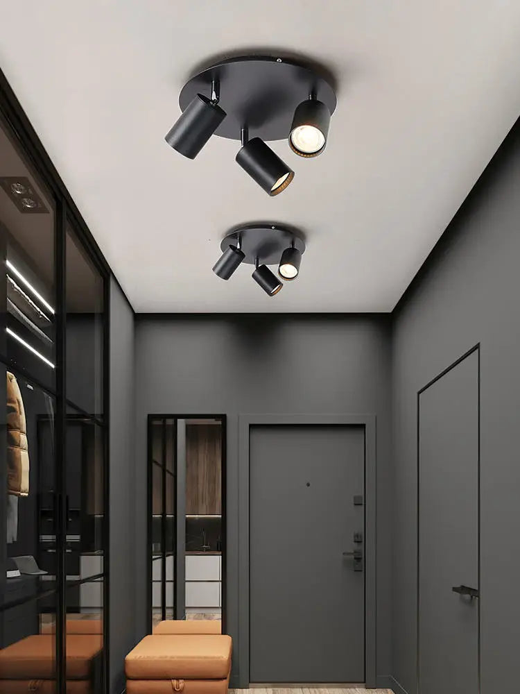 Lámpara de techo, luz de pista LED para dormitorio, pasillo, tienda, lámpara superior, bombilla GU10, iluminación de repuesto, focos LED ajustables