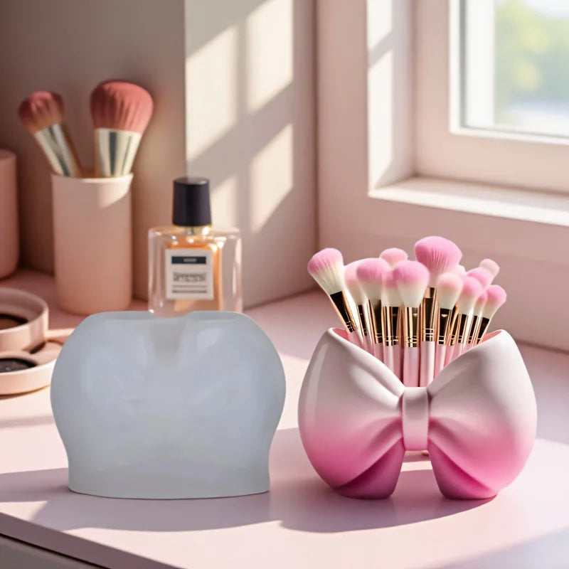 Modelo con Molde de Silicona 3D con Diseño de Lazo. Muy adecuado para hacer manualidades con resina epoxi, soporte para brochas de maquillaje, tanque de almacenamiento, F