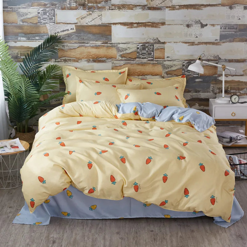 Juego de fundas de edredón de tamaño King de dibujos animados, 220x240, agradable para la piel, manta, funda de edredón y funda de almohada