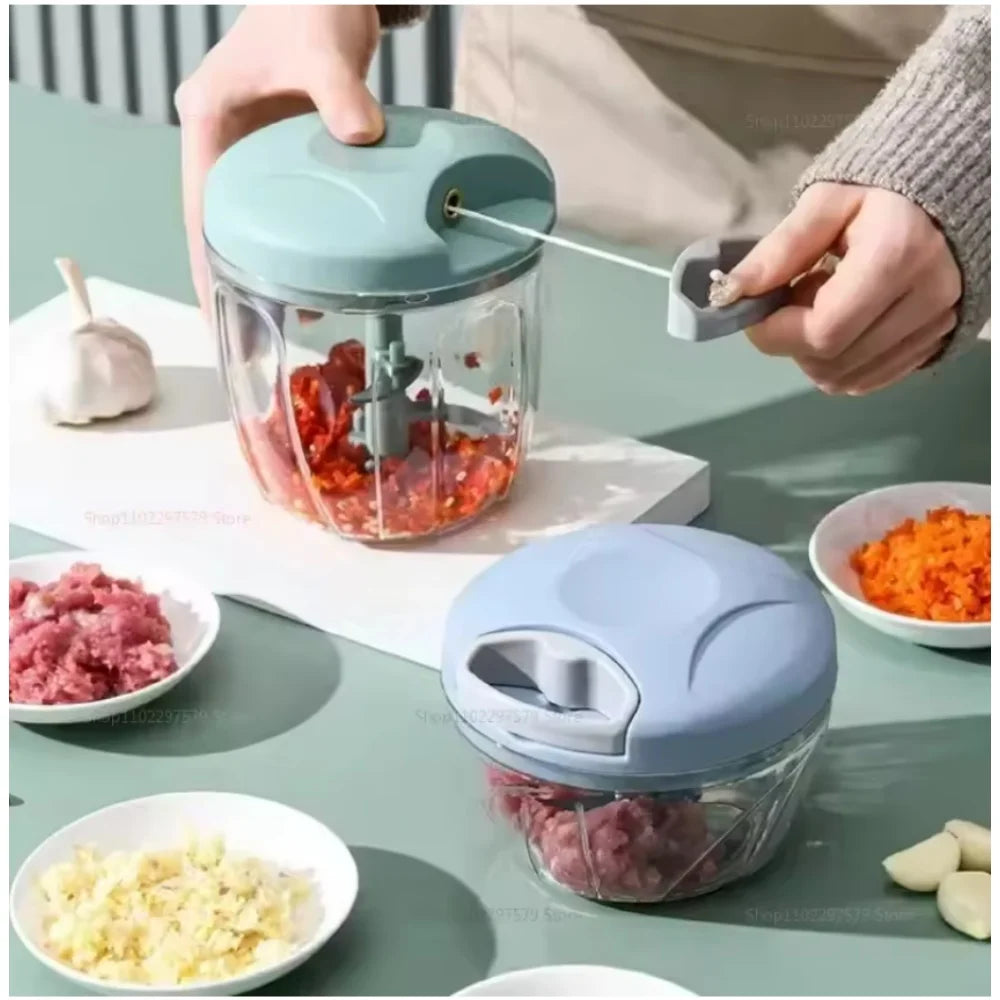 Picadora de carne Manual de 500ml, picadora de ajo, trituradora de prensa Manual, picadora de verduras, cortador de chile y cebolla, herramientas de cocina