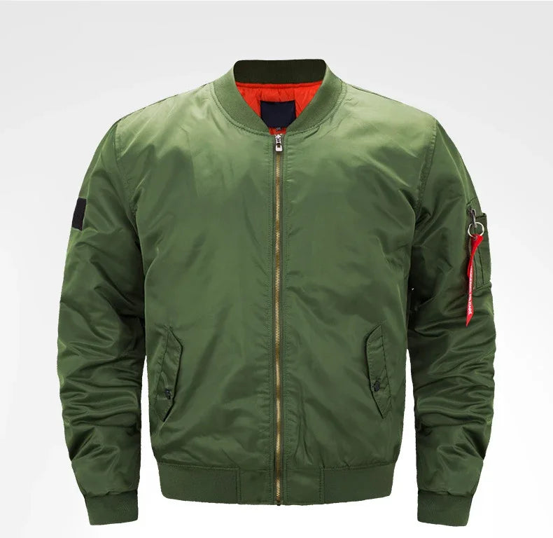 MA-1 chaqueta Bomber de vuelo para hombre, chaquetas informales gruesas y finas con cremallera, abrigo de invierno impermeable para piloto de béisbol, talla grande 8XL