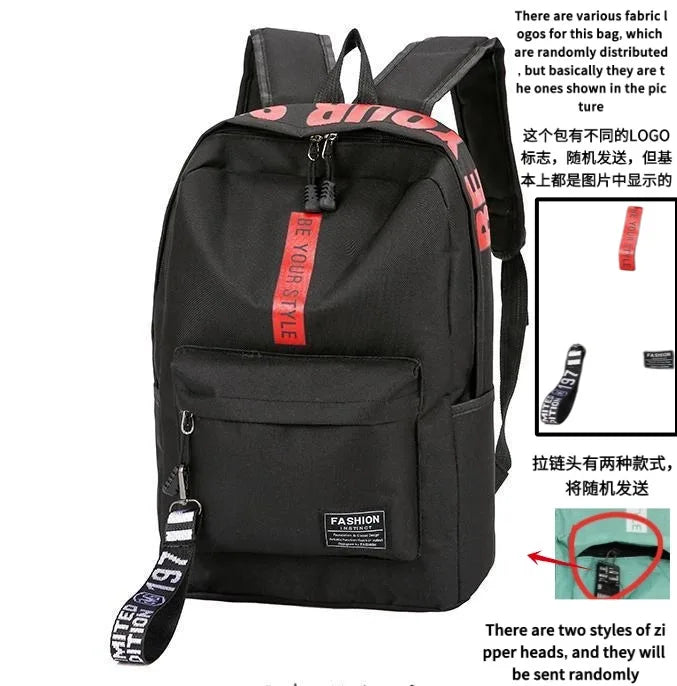 Mochila de tendencia de moda para hombres y mujeres, bolsa para estudiantes de secundaria, gran capacidad, versión coreana de th