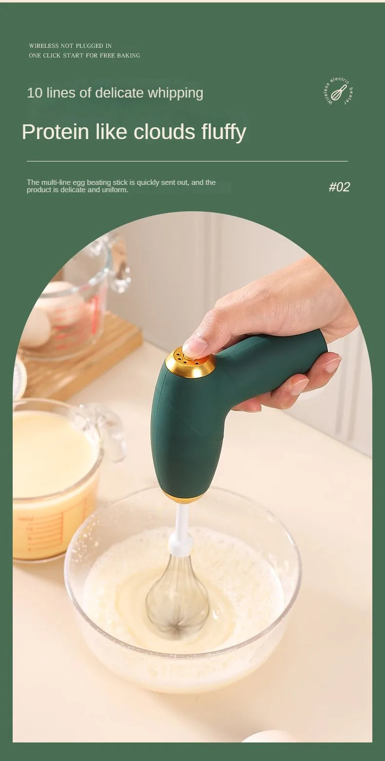 Batidora de Huevos Eléctrica de Mano, 3 Velocidades, Doble Varilla, Cargador, Batidora de Cocina, Mezcladora de Claras, Máquina para Hacer Crema de Mantequilla y Pasteles
