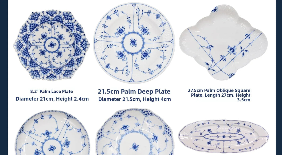 Juego de vajilla de porcelana blanca de Jingdezhen con diseño de hierba Tang azul y blanca, plato llano para uso doméstico, t...