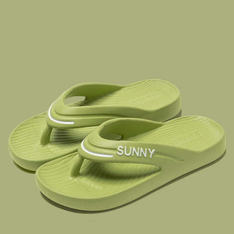 Chanclas de EVA con plataforma gruesa para mujer, sandalias de playa antideslizantes con Clip dedos, cómodas zapatillas de nube de suela blanda para verano