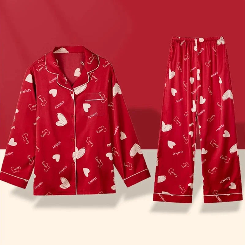 Ropa de dormir con estampado de estética para mujer, pijamas dulces Y2k, estilo europeo, elegante, con clase, a la moda, primavera y otoño