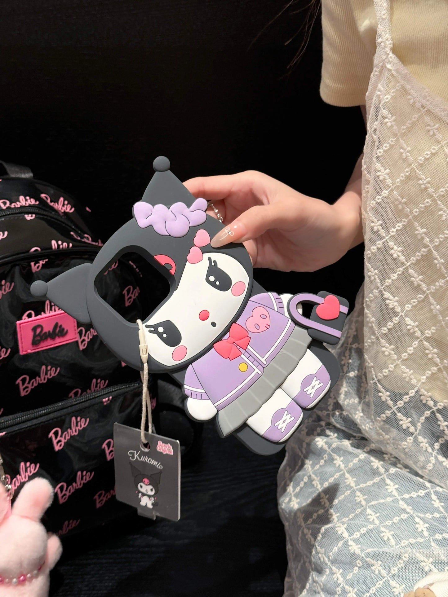 Funda de teléfono Kuromi con dibujos animados en 3D para iPhone 17 Pro17 16 15 14 13 12 11 Pro Max 16 Plus, fundas de teléfono de silicona suave a prueba de golpes