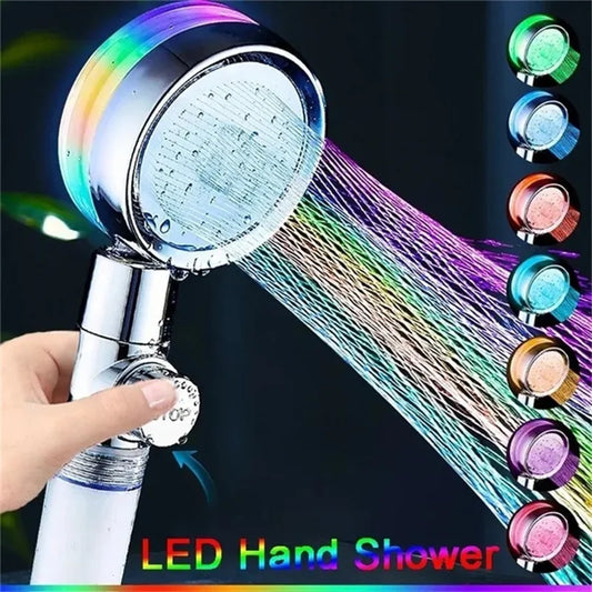 Cabezal de ducha LED de 7 colores, cambio automático de Color, filtro de ducha con ahorro de agua, con/sin Control de temperatura Rgb