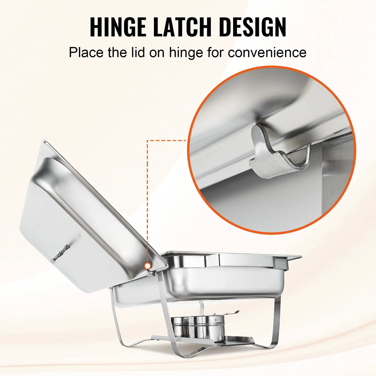 SucceBuy plato de frotamiento rectangular de 8 cuartos, 2/4/6 paquetes con sartenes de tamaño completo, calentador de Catering para Buffet, servidor, soporte plegable, bandeja de soporte de combustible