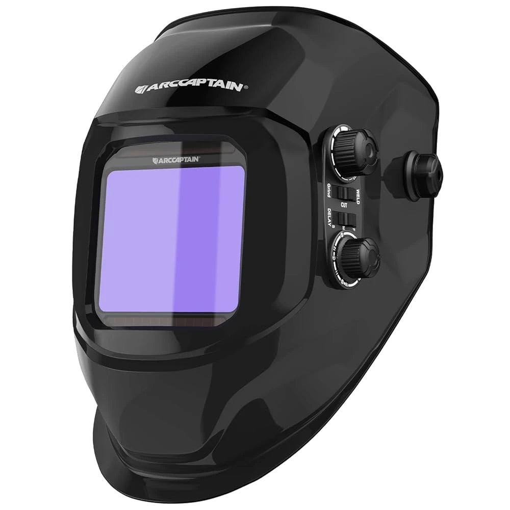 ARCCAPTAIN casco de soldadura con oscurecimiento automático 4 Sensor de arco DIN4 1/1/1/1 con gran visión máscara de soldadura de Color verdadero para MIG MAG TIG