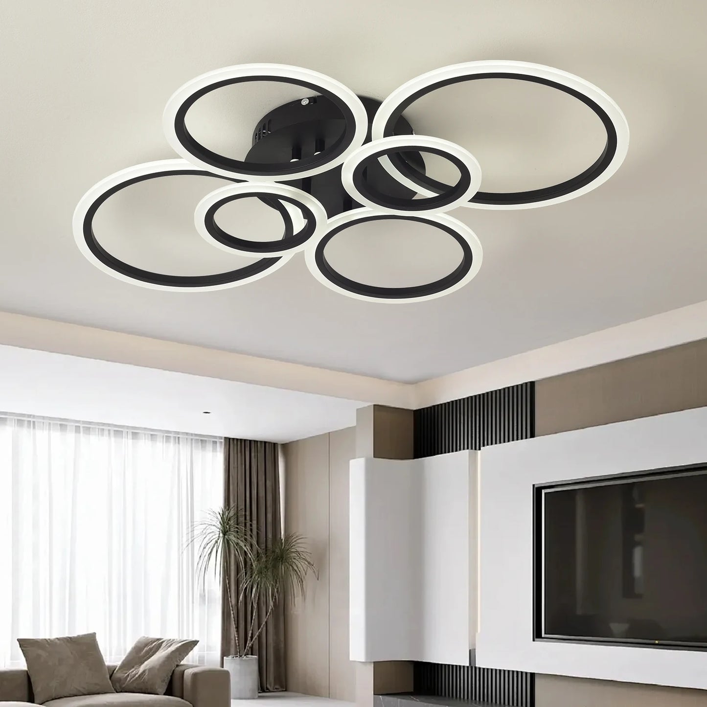 Lámpara de techo Led de bajo ruido, sala de estar, mesa de comedor, dormitorio, luces de cocina, lámparas de decoración del hogar en blanco y negro, accesorios