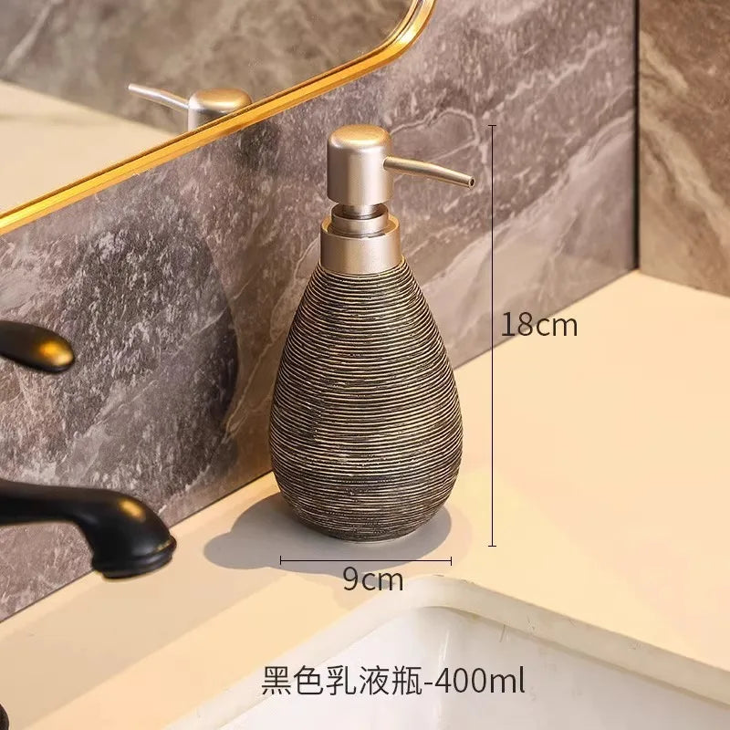 Dispensador de Champú de Cerámica Retro para Baño, Dispensador de Jabón, Dispensador de Desinfectante de Manos, Accesorios de Baño